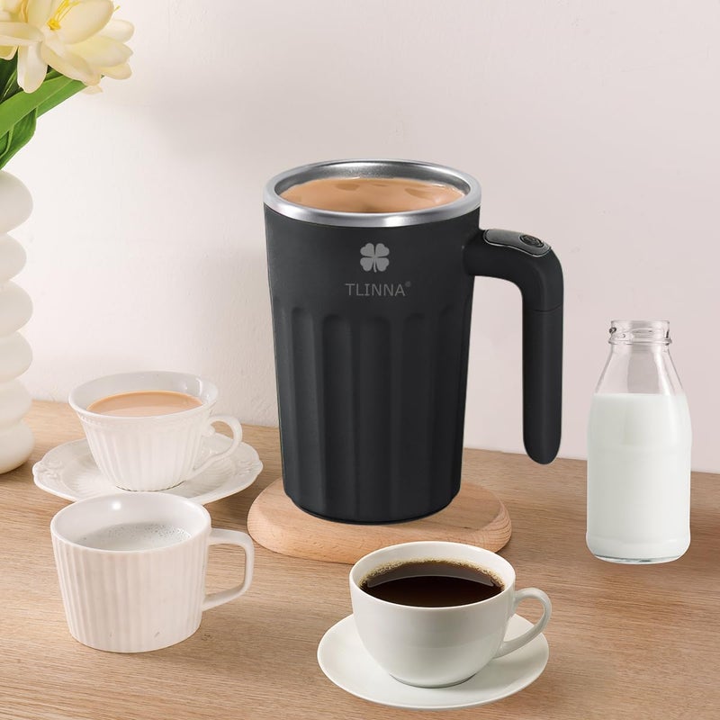 TLINNA Drink Stirrer,Self Stirring Mug,Self Stirring Coffee Mug,Suitable for Coffee, Milk, Cocoa and Other Beverages (Black) - Image 3